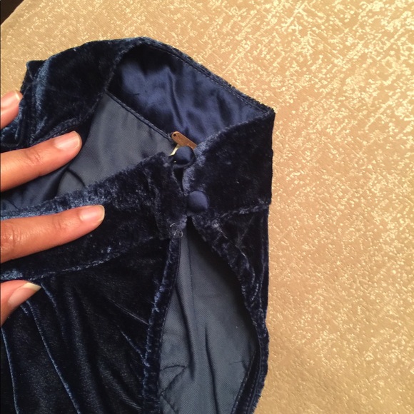 Free People blue velvet swing dress 👗 - Picture 5 of 6